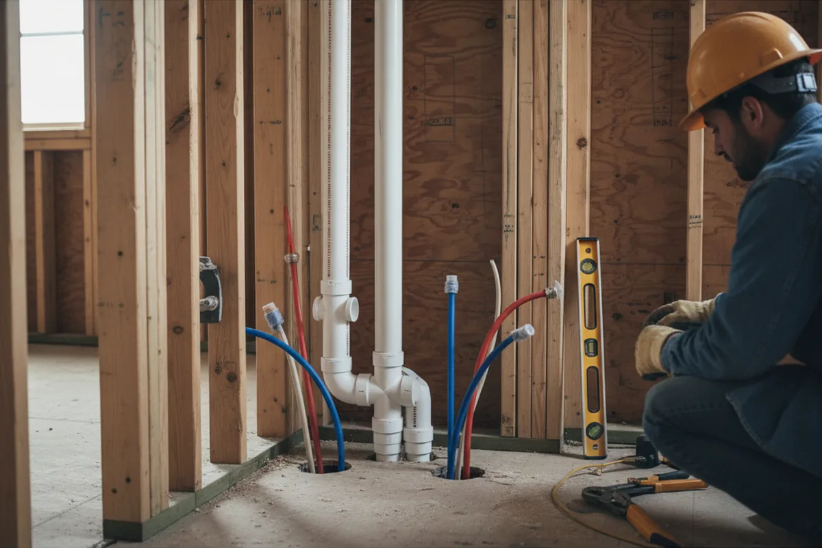 Drain and supply rough-in during Leak Detection in Everglades City